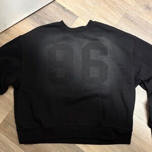 PacSun Black Women's Crew Neck Sweater with Number Design